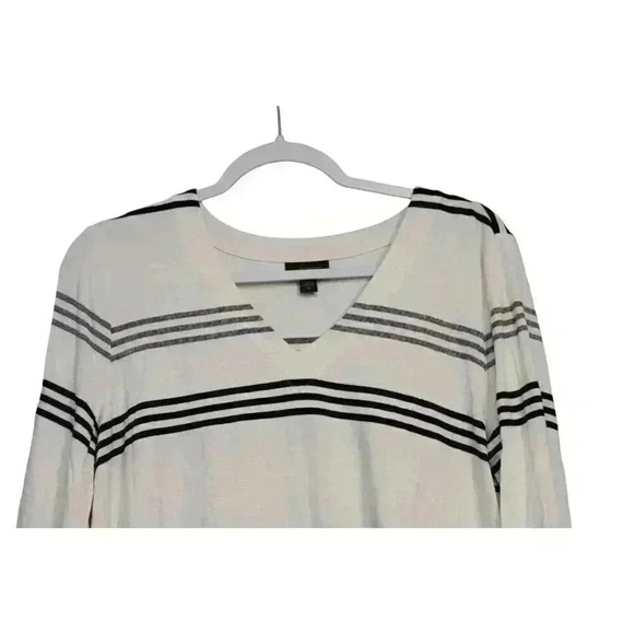 J Jill Wearever Collection Blouse Size Medium Striped Lagenlook Tunic 3/4 Sleeve - Picture 1 of 12